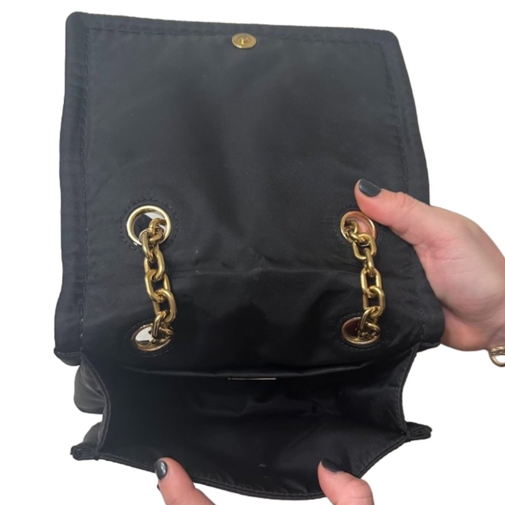 Prada Tessuto Nylon Chain Crossbody Shoulder Bag Black - Picture 12 of 16